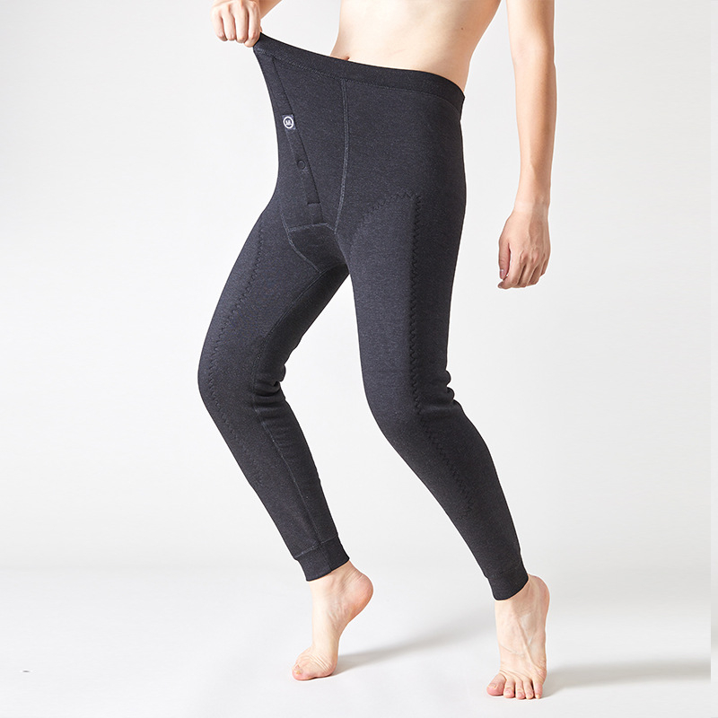 Ανδρικά παντελόνια από μαλλί αρνιού με ψηλή μέση, φλις επένδυση, θερμικά, προστασία γονάτων και μέσης