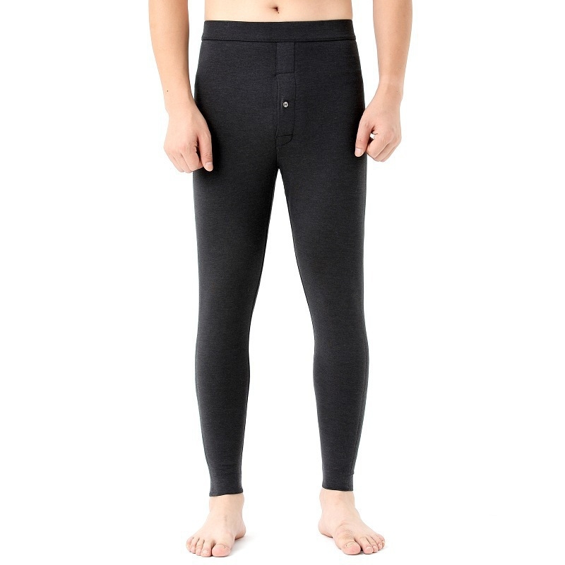 Ανδρικά παντελόνια βάσης από κασμίρι, χοντρά, υψηλή μέση, θερμικά πλεκτά