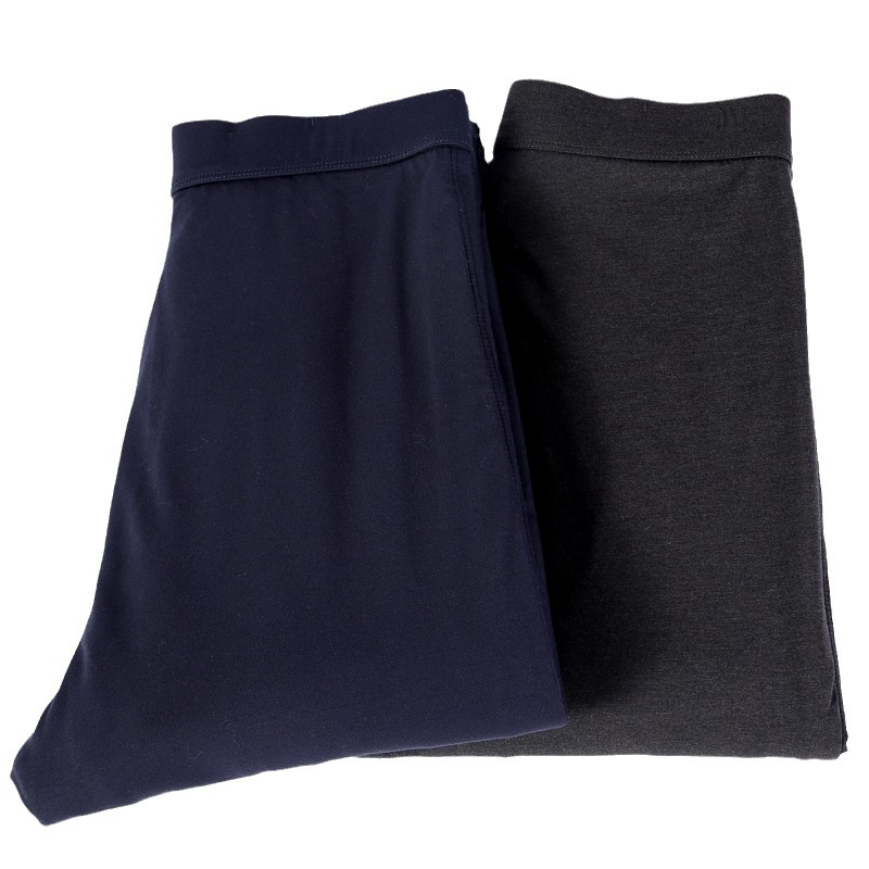 Ανδρικά παντελόνια βάσης από κασμίρι, χοντρά, υψηλή μέση, θερμικά πλεκτά