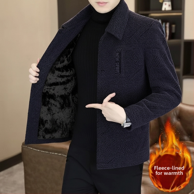 Väline rõivastus fleece voodriga, paks, stand-up krae, pikad varrukad, ühe rida lukustusega, PU kangas, talv 2025