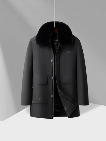 Žieminė lauko striukė vidutinio amžiaus vyrams su nuimamais įdėklais, storinta izoliacija, vidutinio ilgio, ilgos rankovės, priekyje užtrauktukas