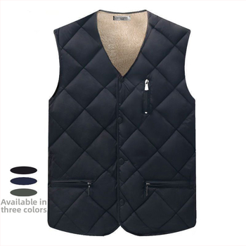 Vyrinė rudens–žiemos liemenė, stora šiluma, laisvas kirpimas, V kaklo iškirptė, trijų dimensijų kišenės