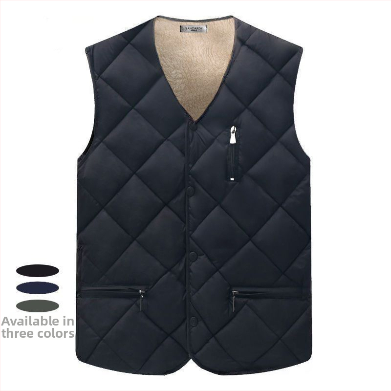 Vyrinė rudens–žiemos liemenė, stora šiluma, laisvas kirpimas, V kaklo iškirptė, trijų dimensijų kišenės