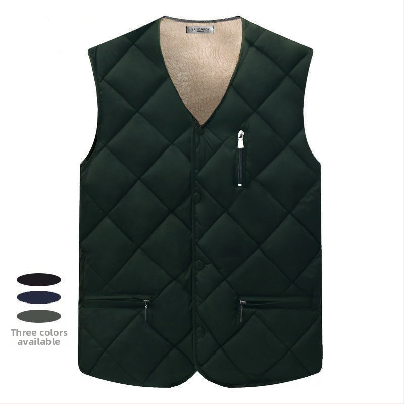 Vyrinė rudens–žiemos liemenė, stora šiluma, laisvas kirpimas, V kaklo iškirptė, trijų dimensijų kišenės