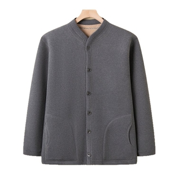 Išorinis kardiganas su apvaliu kaklu, ilgomis rankovėmis, laisvo kirpimo, vidutinio storio, poliesteris