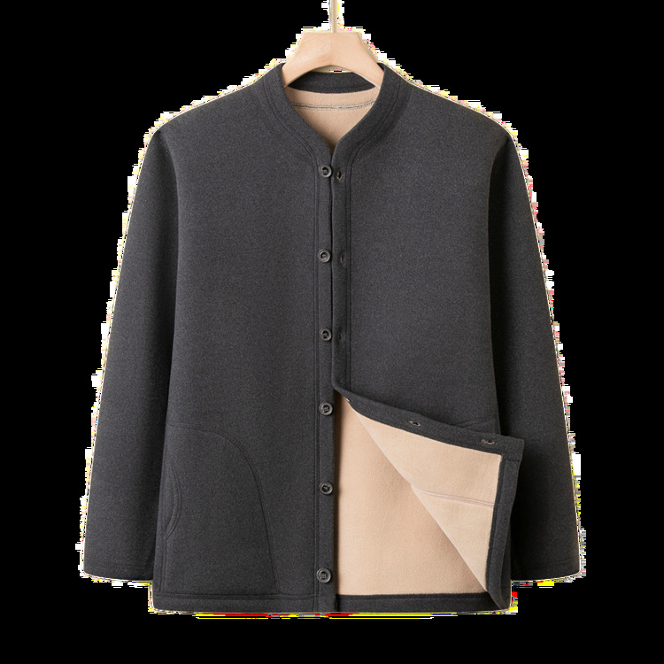 Išorinis kardiganas su apvaliu kaklu, ilgomis rankovėmis, laisvo kirpimo, vidutinio storio, poliesteris