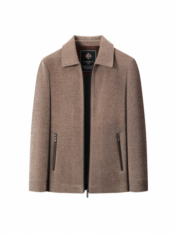 Muška vunena zimska jakna s reverom, zatvaračem, debela, poslovno casual stil