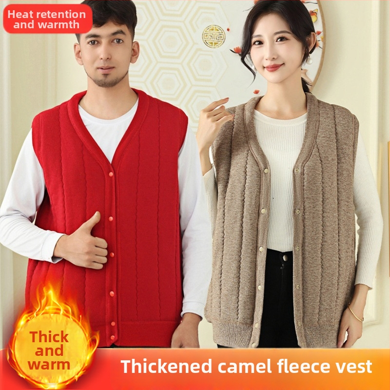 Kamieļu vilnas veste, bieza ziemas silta drēbe, brīvs piegriezums, 90% kamieļu vilna