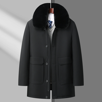 Vidutinio ilgio žieminė striukė iš poliesterio su fliso pamušalu, Storesnis šiltumas, užtrauktukas, apykaklė su reversu, šoninės kišenės, laisvas kirpimas