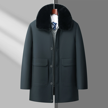 Vidutinio ilgio žieminė striukė iš poliesterio su fliso pamušalu, Storesnis šiltumas, užtrauktukas, apykaklė su reversu, šoninės kišenės, laisvas kirpimas