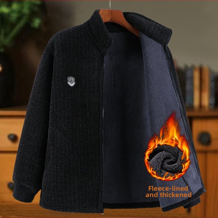 Vyrų žieminis paltas su stačiu kaklu, vienos eilės užsegimas, ilgos rankovės, įprastas ilgis