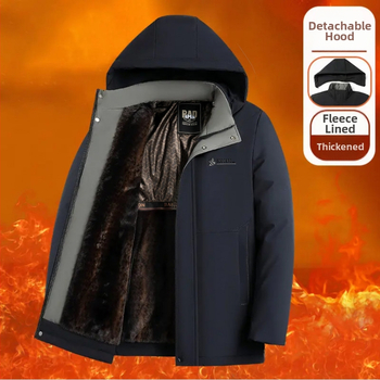 Žiemos vyriška striukė su gobtuvu, storesnis audinys, priekinis užtrauktukas