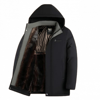 Žiemos vyriška striukė su gobtuvu, storesnis audinys, priekinis užtrauktukas