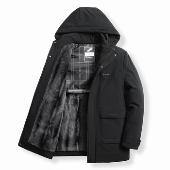 Памучно подплатено палто с качулка, Corduroy плат, ленена подплата, запазва топлината