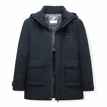 Памучно подплатено палто с качулка, Corduroy плат, ленена подплата, запазва топлината