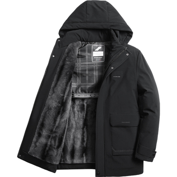 Памучно подплатено палто с качулка, Corduroy плат, ленена подплата, запазва топлината