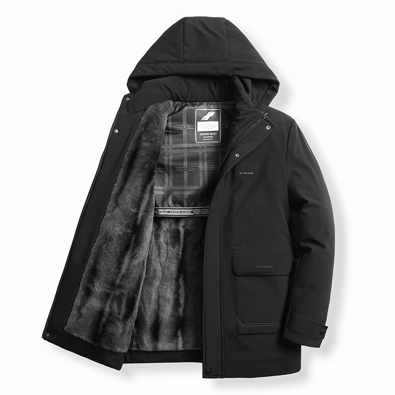 Памучно подплатено палто с качулка, Corduroy плат, ленена подплата, запазва топлината