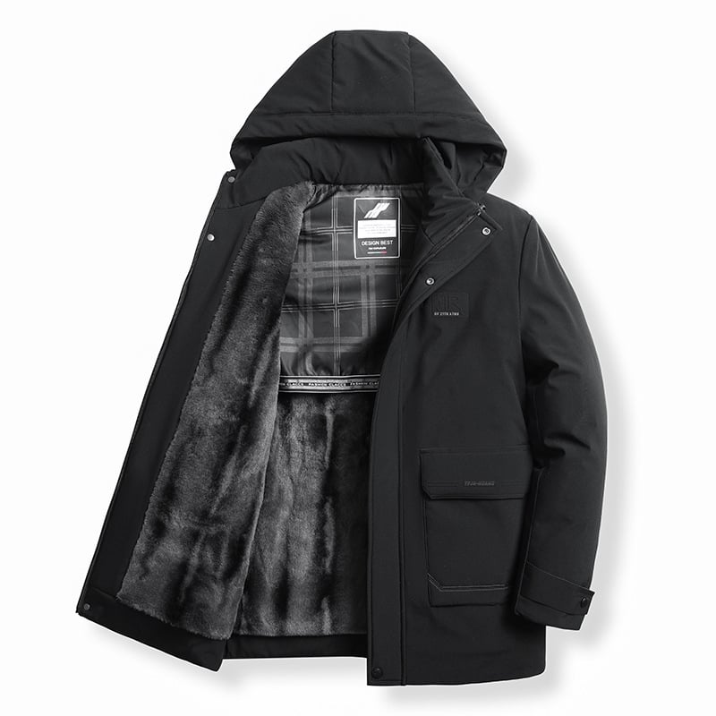 Памучно подплатено палто с качулка, Corduroy плат, ленена подплата, запазва топлината