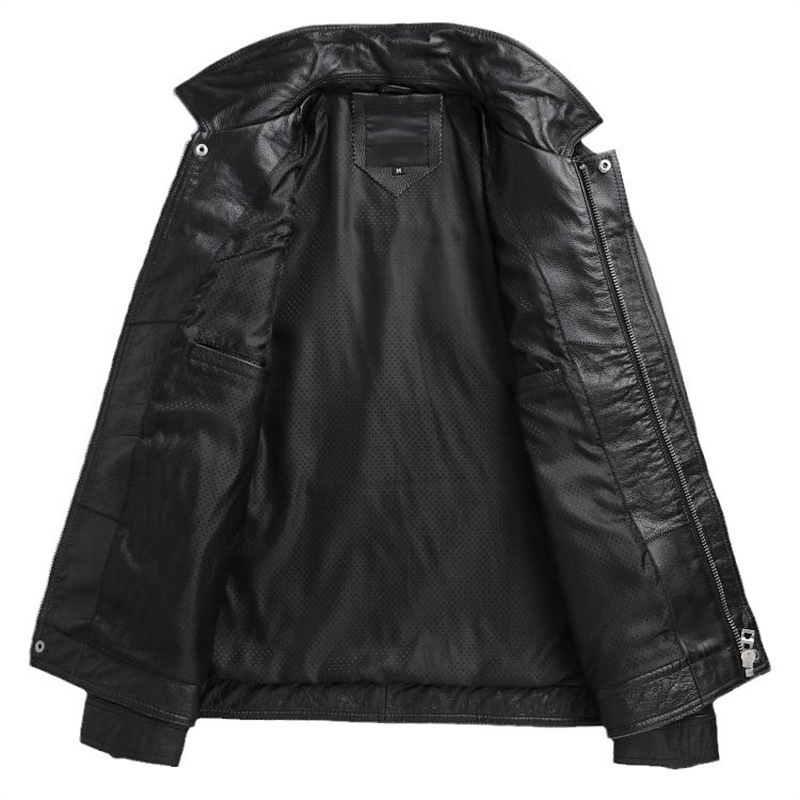 Винтидж PU кожено яке за мъже, лацкан яка, двойно закопчаване, свободен силует, за всички сезони