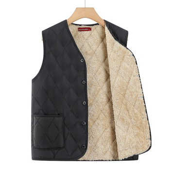 Žieminė išorinė liemenė vyrams su V kaklu, užsegimas vienu sagos, trimatės kišenės, lino mišinio audinys