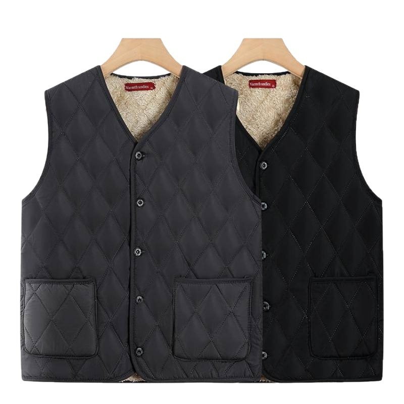 Žieminė išorinė liemenė vyrams su V kaklu, užsegimas vienu sagos, trimatės kišenės, lino mišinio audinys