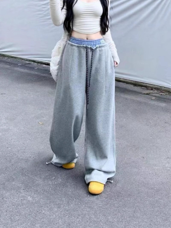 Ženske široke hlače s visokim strukom, casual stil, 95% pamuk