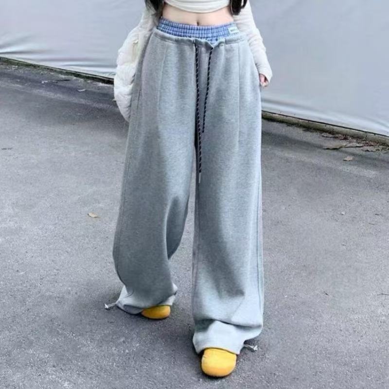 Ženske široke hlače s visokim strukom, casual stil, 95% pamuk
