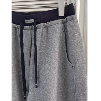 Ženske široke casual hlače s fleece podstavom, visoki struk, poliester 70–80%, jesen 2025