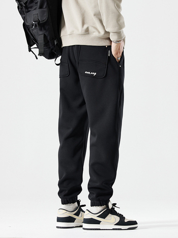 Мъжки спортни джогър панталони, tapered кройка, с връзка в талията, памук-полиестер смес, есен 2025