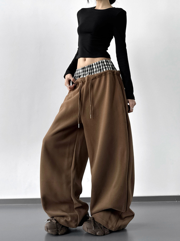 Ženske široke hlače, visokim strukom, casual stil, za svakodnevno nošenje
