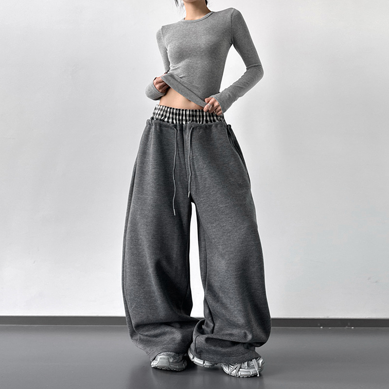Ženske široke hlače, visokim strukom, casual stil, za svakodnevno nošenje