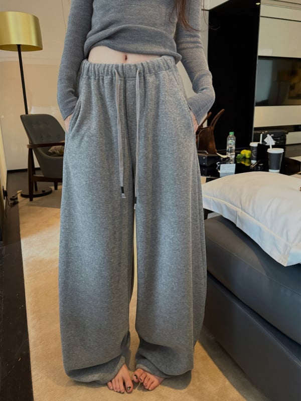 Hlače s visokim strukom, opuštenog širokog kroja, svakodnevni stil, pamuk-poliester mješavina (50–70% pamuka), zima 2025, japansko-korejski ležerni stil