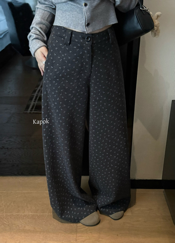 Ženske široke casual hlače, pamuk-vunena mješavina, srednji pojas, mikroelastičnost, termička fiksacija, korejsko-japanski stil