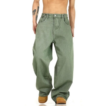 Τζιν με υψηλή μέση και ευθεία γραμμή, ύφασμα από μίγμα πολυεστέρα, φερμουάρ, διακοσμητικά τσεπών