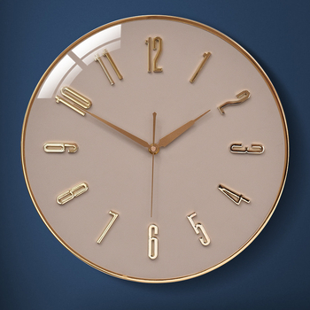 Ρολόι Τοίχου HB500 – κίνηση με σάρωση δευτερολέπτων, 3D καντράν, δερμάτινο καντράν, μεταλλικό περίβλημα, με μπαταρία