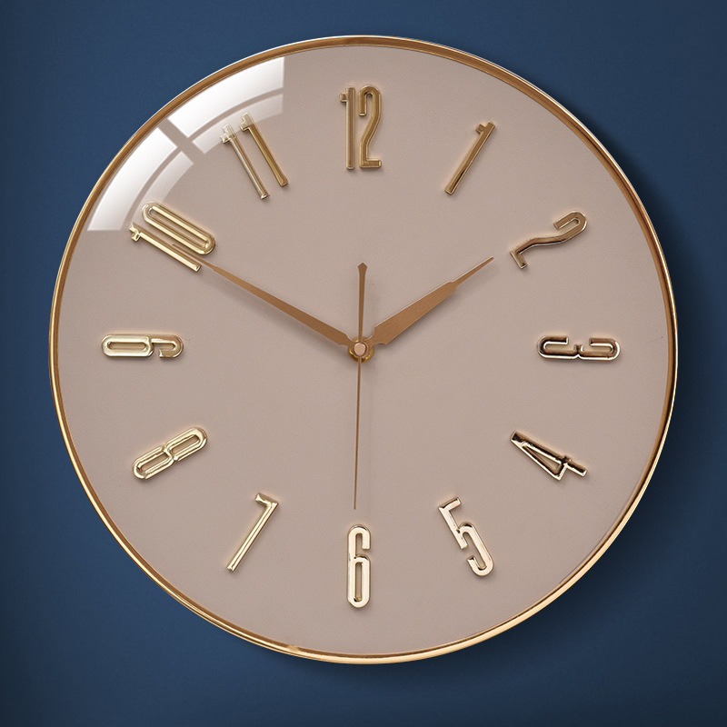 Ρολόι Τοίχου HB500 – κίνηση με σάρωση δευτερολέπτων, 3D καντράν, δερμάτινο καντράν, μεταλλικό περίβλημα, με μπαταρία