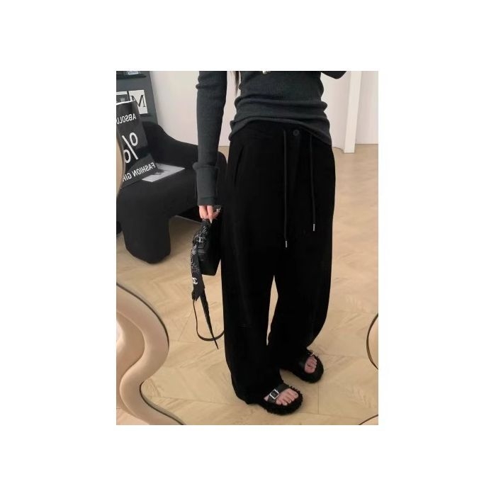 Женски широки панталони, полиестер 95%+, микроеластичност, ниска талия, удебелени