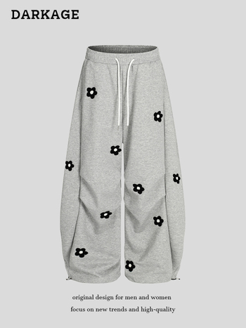 Ženske casual hlače od pamuka, ravni kroj, labavi kroj, srednji pojas, ulični stil