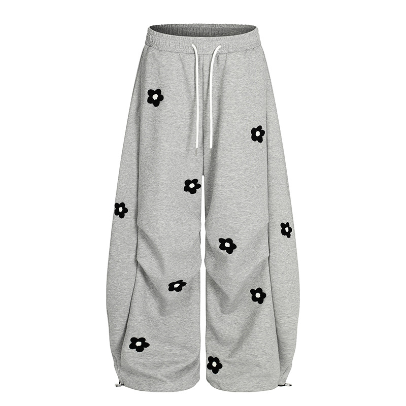 Ženske casual hlače od pamuka, ravni kroj, labavi kroj, srednji pojas, ulični stil