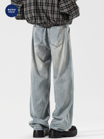 Lyocell traperice, labav kroj, široke nogavice, pranje peskom, srednji pojas