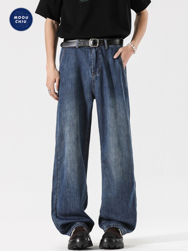 Lyocell traperice, labav kroj, široke nogavice, pranje peskom, srednji pojas