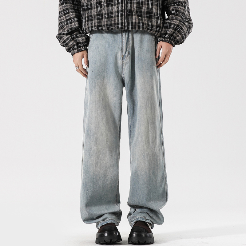 Lyocell traperice, labav kroj, široke nogavice, pranje peskom, srednji pojas