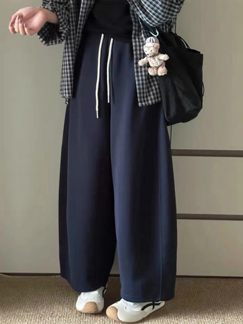 Pantaloni casual pentru femei, plus size, talie înaltă, croi larg, lungime 3/4, micro-elastic, amestec poliester