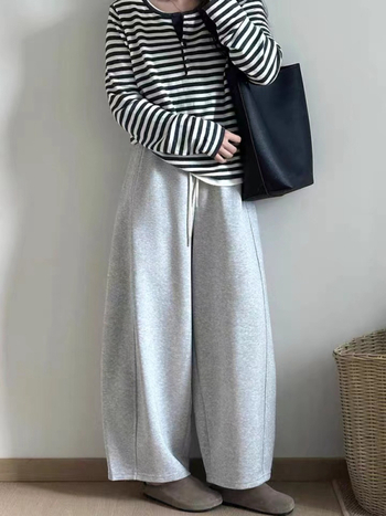 Pantaloni casual pentru femei, plus size, talie înaltă, croi larg, lungime 3/4, micro-elastic, amestec poliester