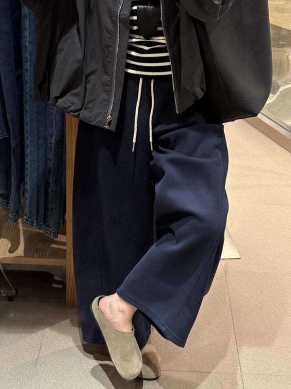 Pantaloni casual pentru femei, plus size, talie înaltă, croi larg, lungime 3/4, micro-elastic, amestec poliester