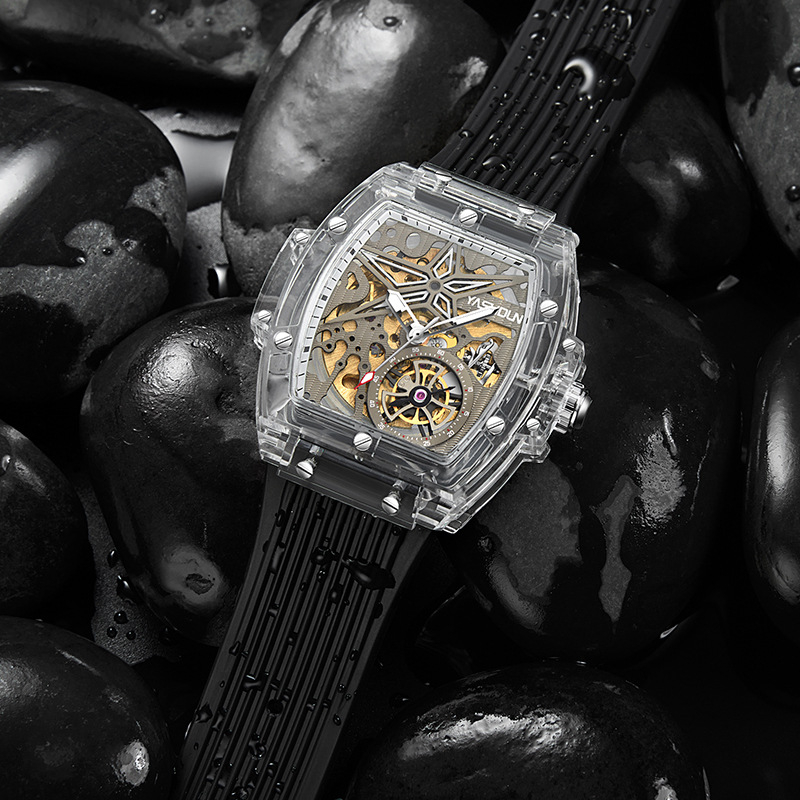 Muški sat sa skeletiziranim brojčanikom, automatni Seagull mehanizam, vodootporan do 30 m, proziran stražnji poklopac