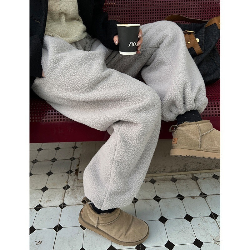 Ženske široke duge casual hlače, patchwork gradski stil, akril-poliester mješavina (95%+ poliester), jesen 2024
