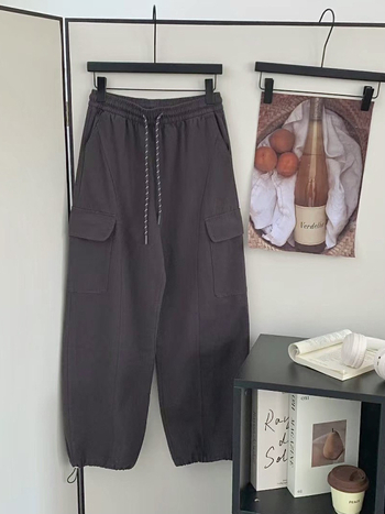 Femei: Pantaloni largi cu talie înaltă, croială lejeră, stil koreean de relaxare, toamnă 2025