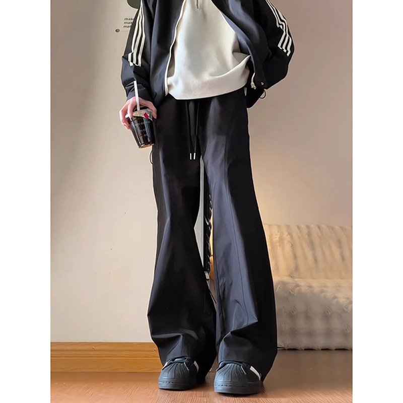 Pantaloni casual pentru femei bootcut, talie înaltă, stil urban, amestec poliester 90–95%, buzunare