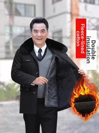 Žiemos vyriška pūkinė striukė su veliūro pamušalu ir nuimamomis rankovėmis, papildomai stora, laisvas kirpimo, vidutinio ilgio priekinė užtrauktukas